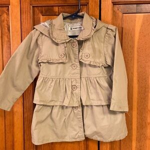 Spunky Kids Hooded Rain Jacket Dress Khaki